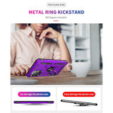 Samsung A52 Case with HD Screen Protector, Military-Grade Ring Holder Kickstand Car Mount, Shockproof Cover for Samsung Galaxy A52, Purple