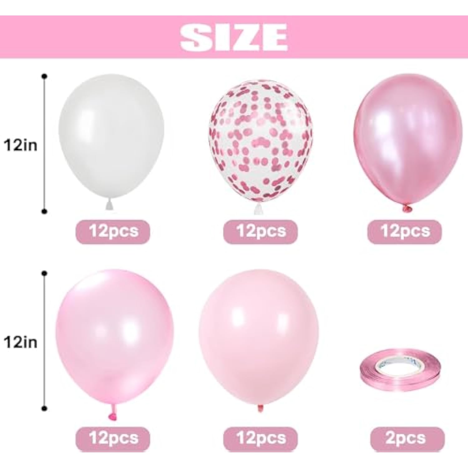 60Pc Light Pink Balloons Metallic Pink Balloon Pink Latex Ballons And Pear White Balloons For Birthday Baby Shower Princess Party Decorations