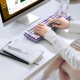 Wired Computer Keyboard - Milky White Full-Sized Round Keycap Typewriter Keybo