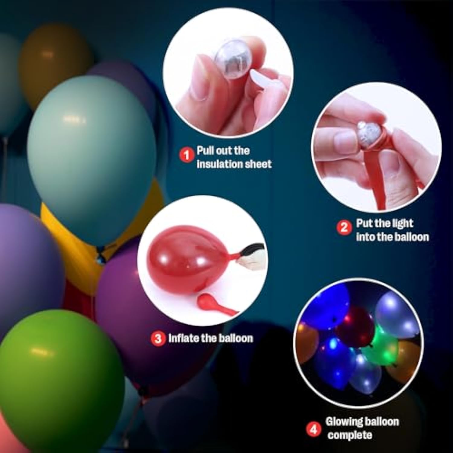 50Pcs Led Balloon Lights,Mini Balls Lights,Long Standby Time Party Lamps,Waterproof For Paper Lantern Halloween Christma