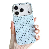 Cute Polka Dot Soft TPU Slim Shockproof Phone Case for iPhone 17 Pro - Blue