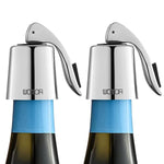 Stainless Steel Wine Bottle Stoppers With Silicone - Reusable Wine Saver And Decorative Bottle Sealer, Leakproof, Keep Fresh, Silver, 2 Pack