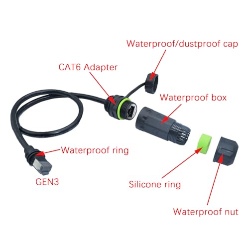 Starlink Ethernet Adapter Gen 3/Mini, Ip68 Waterproof Standard V3/Mini Dish And Router Connector, Starlink Cable Extension To Rj45 Ethernet Cable Interface