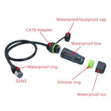 Starlink Ethernet Adapter Gen 3/Mini, Ip68 Waterproof Standard V3/Mini Dish And Router Connector, Starlink Cable Extension To Rj45 Ethernet Cable Interface