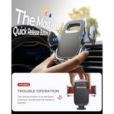 2025 Upgraded Phone Holders For Your Car With New Metal Hook Clip, Handy Air Vent Cell Phone Car Mount [One Hand Operation], Universal Automobile Cradle For Iphone Android And All Smartphones