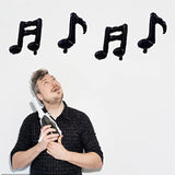 10 Pcs Music Note Black Balloons - 17 Inch Happy Birthday Banner - Use For Birthday, Baby Shower, Outdoor & Home Parties