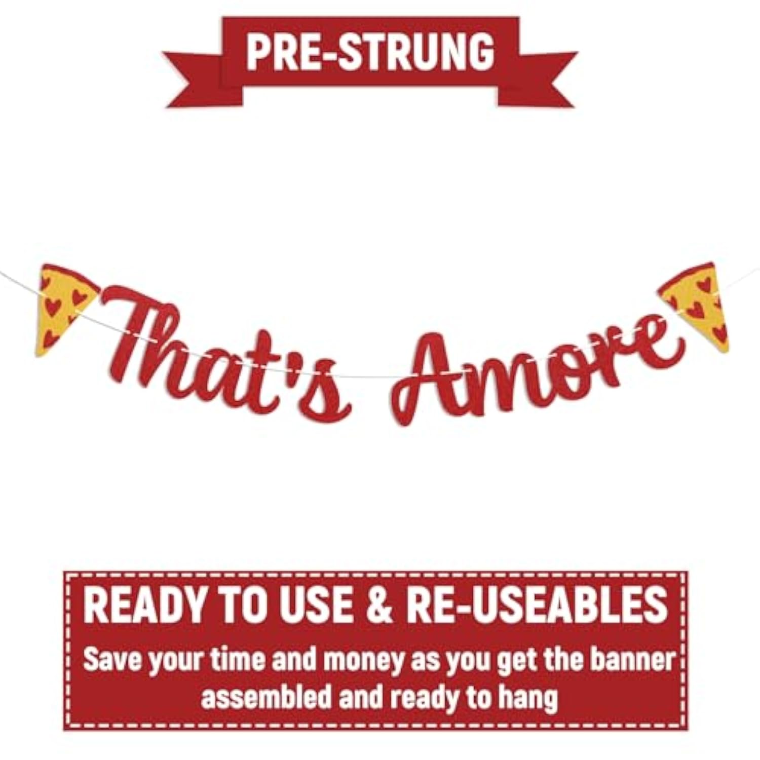 “That’s Amore” Banner — Italian Pizza-Themed Bridal Shower & Bachelorette Decor