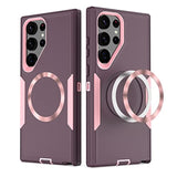 Designed For Samsung Galaxy S23 Ultra Case,Magnetic,Drop Protection Heavy Duty,Compatible With Magsafe,Dustproof,No Fading, No Yellowing,For Men Women, Purple Rose Gold