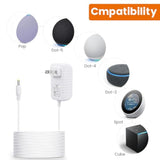 2-Pack 15W Power Cord Adapter Replacement For Alexa Dot 5Th Gen, Dot 4Th Gen, Dot 3Rd Gen, Echo Pop, Dot Kids Edition, Spot Smart Speakers - White Wall Charger Plug Long Cable, 5Ft