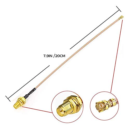 8Pcs 20Cm Ipx/Ufl To Rp-Sma Female Extension Cord Antenna Wifi Pigtail Cable Ipex U.Fl Ipx Connector To Rp-Sma Female Jack Plug Rg178 Coax Jumper Cable