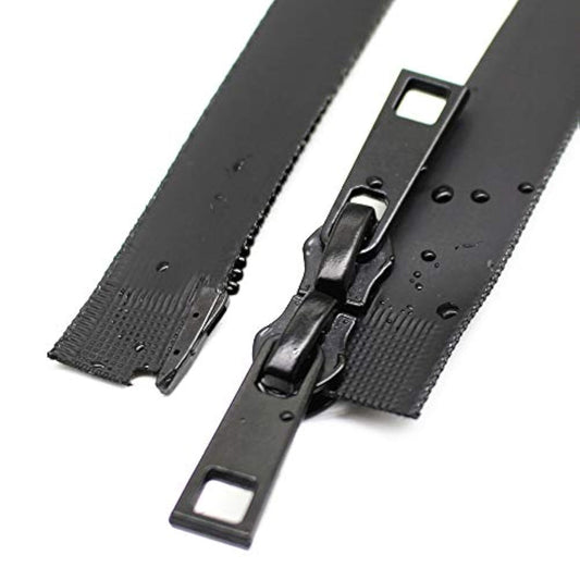 150Cm #5 Two Way Separating Waterproof Zippers Black Water Resistant Z