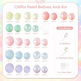 Pastel Rainbow Balloon Garland Arch Kit 126Pcs Double Stuffed Pearl Pink Blue Yellow Peach Purple Turquoise Clear Balloons For Birthday Party Baby Shower Gender Reveal Easter Spring Day Decorations