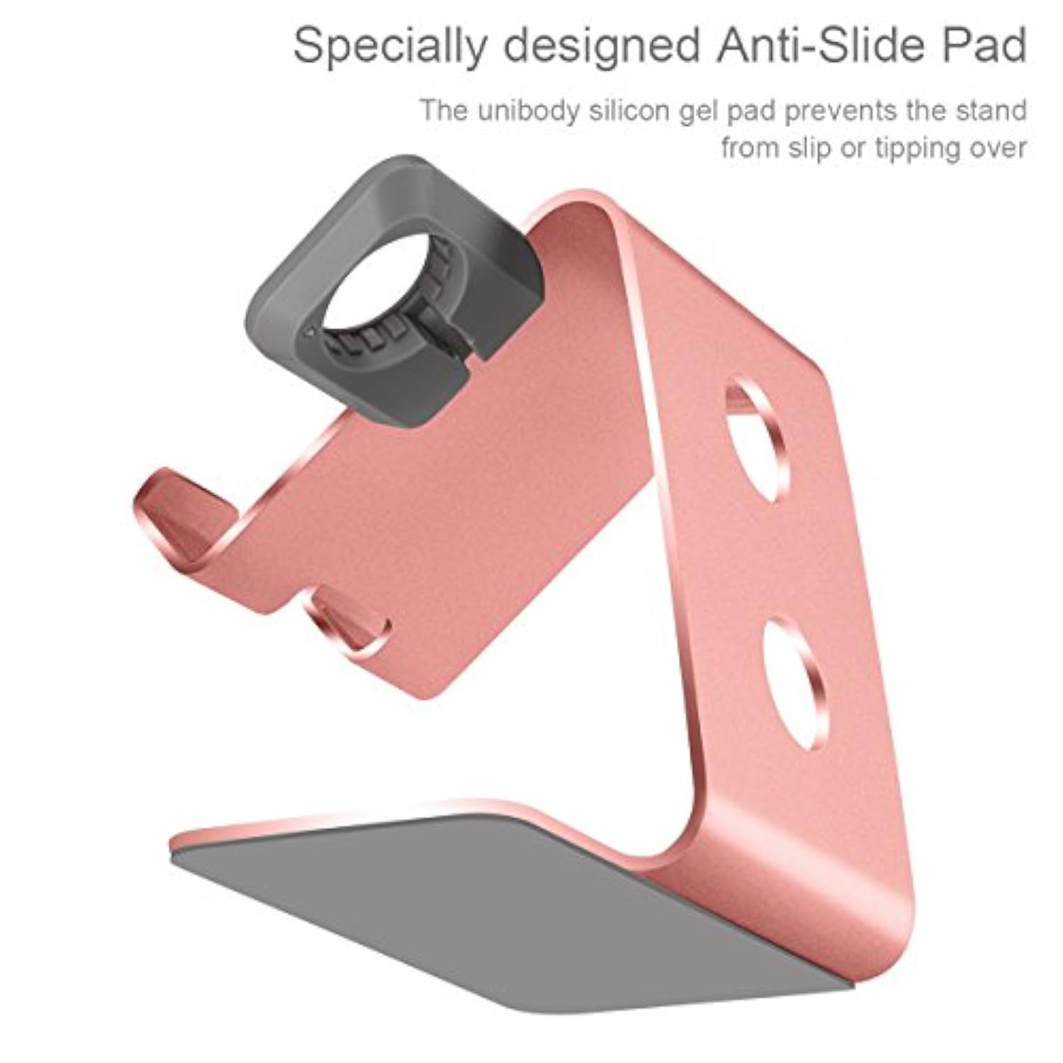 2 In 1 Charger Stand Compatible With Apple Watch Series Ultra2/Ultra/10/9/8/7/6/5/4/3/2/1/Se (38Mm/40Mm/41Mm/42Mm/44Mm/45Mm/46Mm/49Mm) And Compatible With Iphone Of All Series - Rose Gold