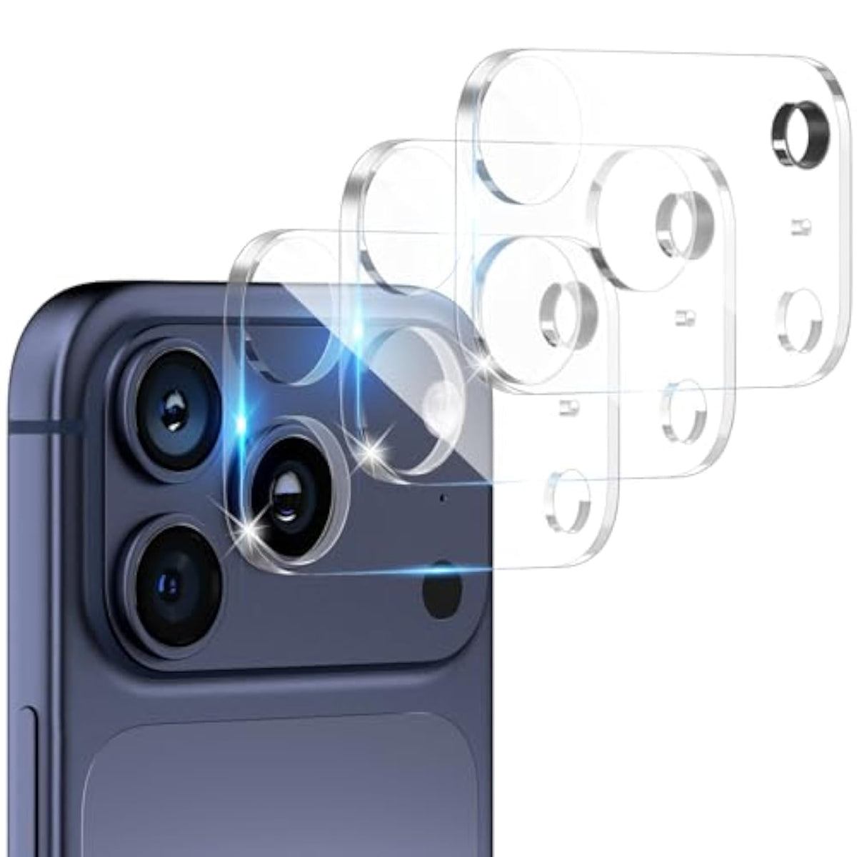 3 Pack For Iphone 17 Pro Max Camera Lens Protector, Military Standard Scratch-Resistant Film, 9H Tempered Glass Camera Cover Screen, [Does Not Affect Night Shots], Clear