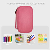 Electronics Organizer Bag Pouch Cable Charger Organizer Travel Shockproof Cord Carrying Case For Earphone Powerbank Usb Hard Drive Sd Card (Pink)