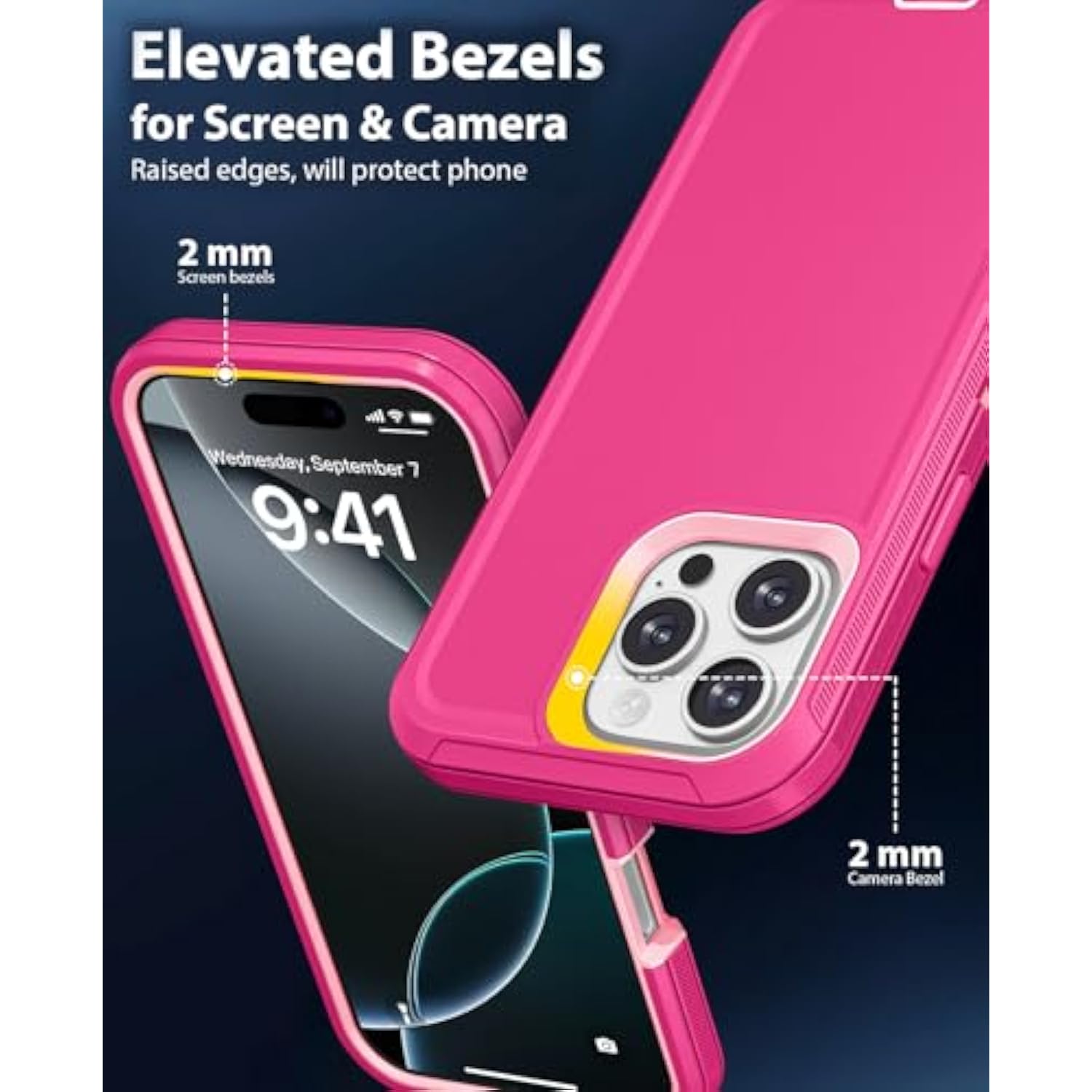 Case For Iphone 16 Pro Max 5G 6.9-Inch, Heavy Duty Rugged & Dual-Layer Shockproof Dropproof Protection With Port Anti Dust Scratch Back Cover Matte Armor Phone Case For Iphone 16 Pro Max, Pink