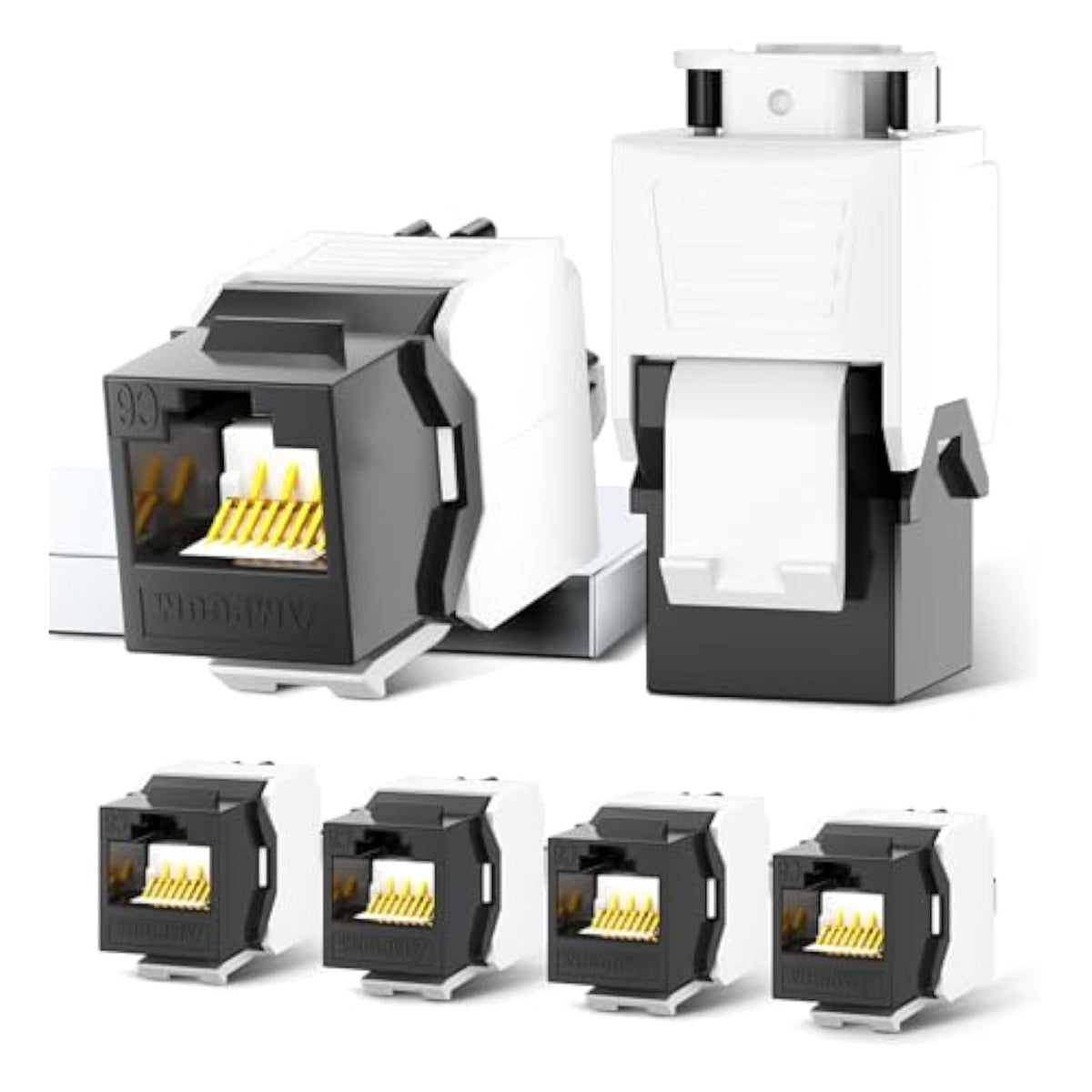 Cat6 Rj45 Keystone Jack - Reusable Utp Ethernet Wall Jack With Adjustable Ratc