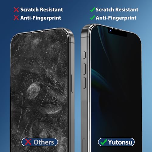 2 Pack Privacy Screen Protector for iPhone 16e / iPhone 14 / iPhone 13 / iPhone 13 Pro 6.1-Inch, Anti-Spy Private Tempered Glass, Anti-Scratch, Easy
