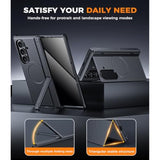For Samsung Galaxy Z-Fold-7 Case: Magnetic Shockproof Rugged [Dual-Stand] [Hinge Protection] [Fit For Magsafe] [Anti Spy] Soft Matte Armor Protective Cover For Zfold 7 5G 2025 (Black)