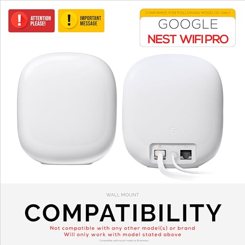 Wall Mount For Google Nest Wifi Pro 6E Mesh Router, Easy To Install Holder Bracket, Reduce Interference & Clutter, Adhesive & Screw-In Mounting