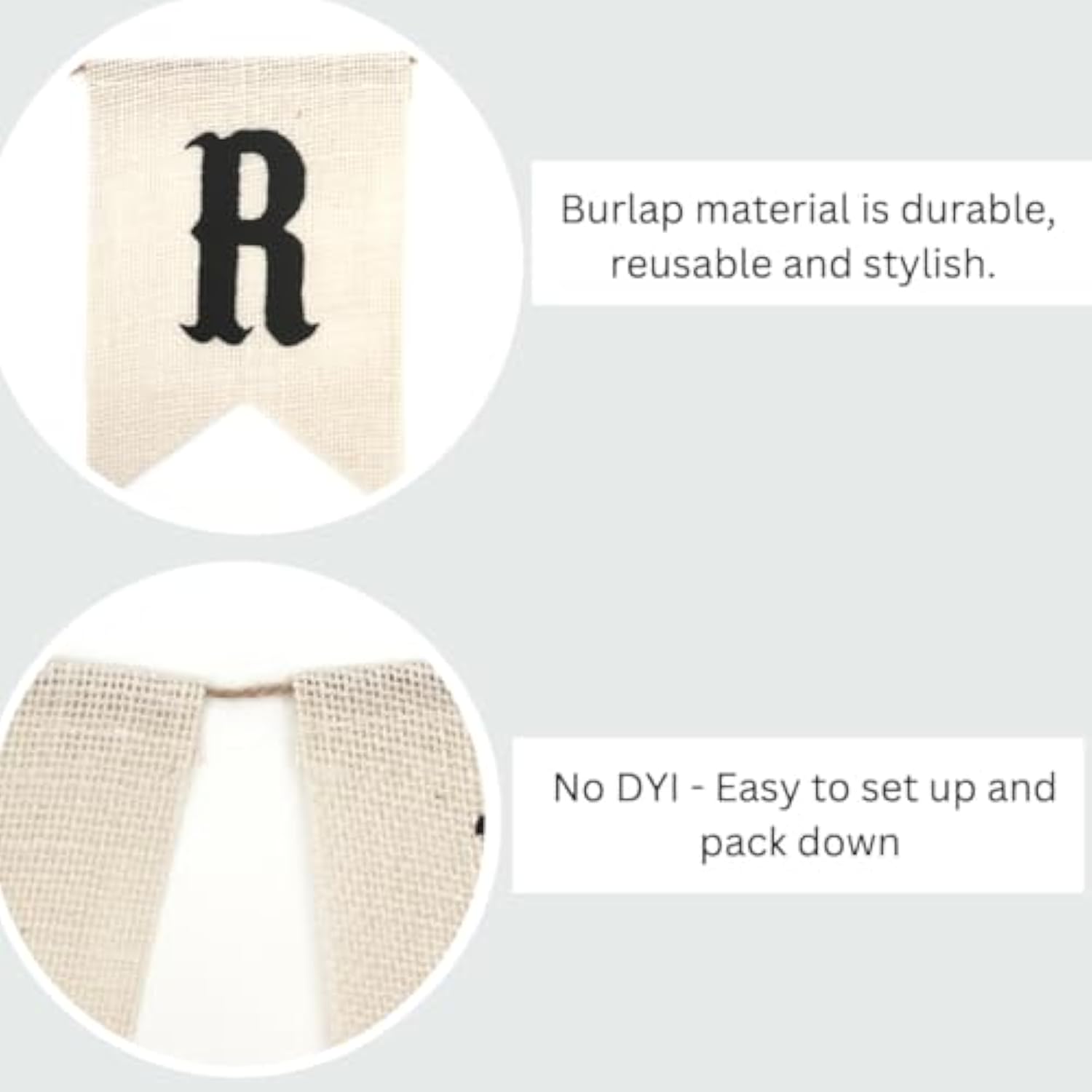 Halloween Garland Trick or Treat Banner Burlap for Mantel Fireplace Wall Home Party Decor