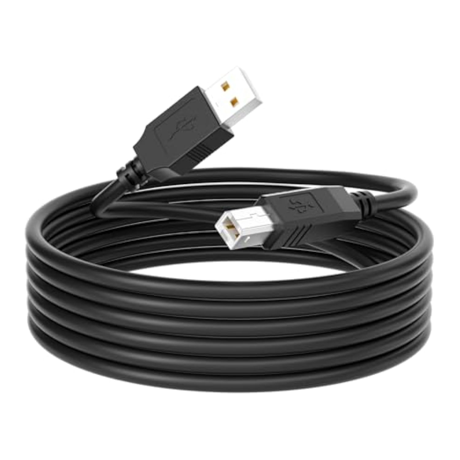 Usb 2.0 Printer Cable 10 Ft,Usb 2.0 A To B Connector, High - Speed Data Transfer For Printers & Scanners, Compatible With Hp, Canon, Epson, Brother And More Black, 10Ft