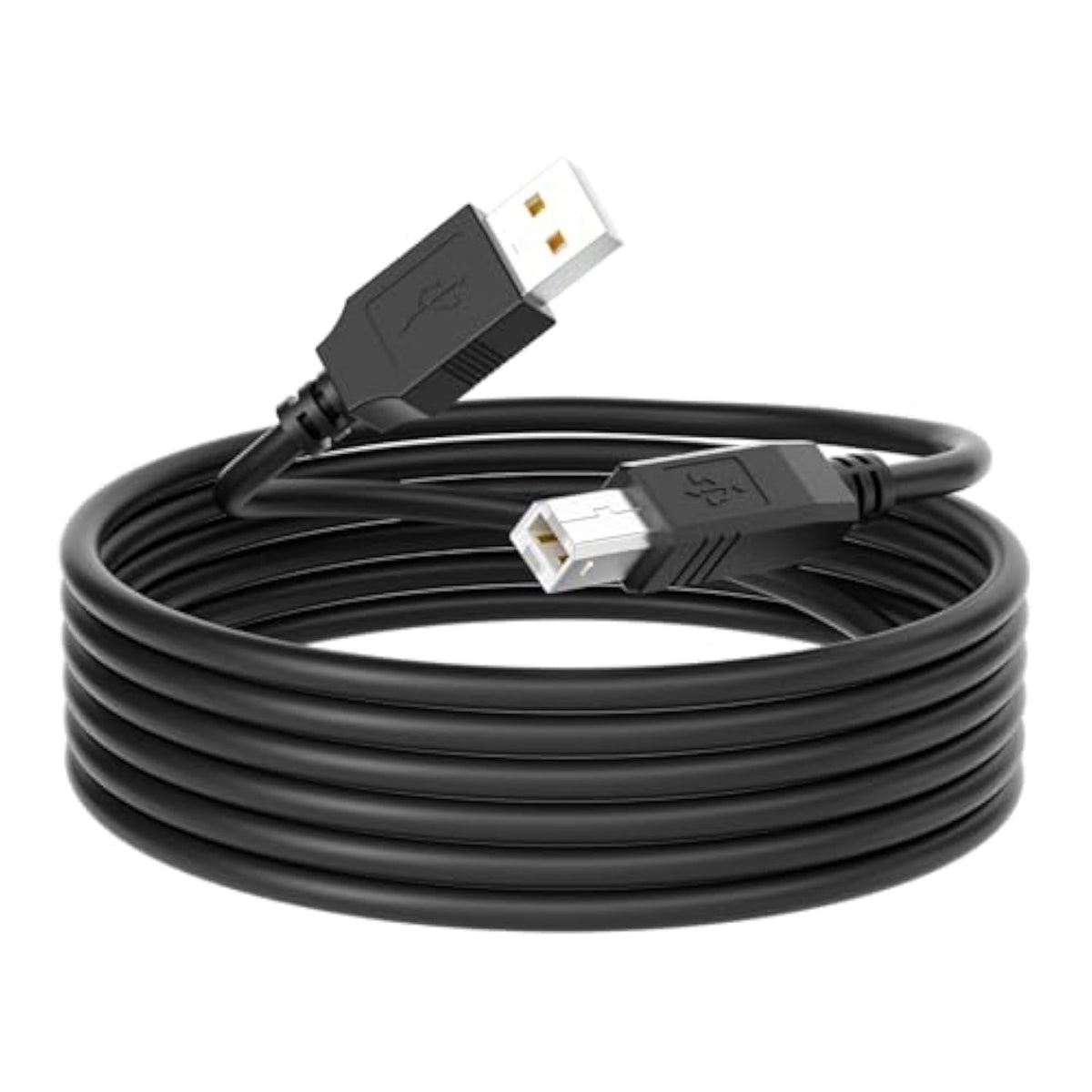 Usb 2.0 Printer Cable 10 Ft,Usb 2.0 A To B Connector, High - Speed Data Transfer For Printers & Scanners, Compatible With Hp, Canon, Epson, Brother And More Black, 10Ft