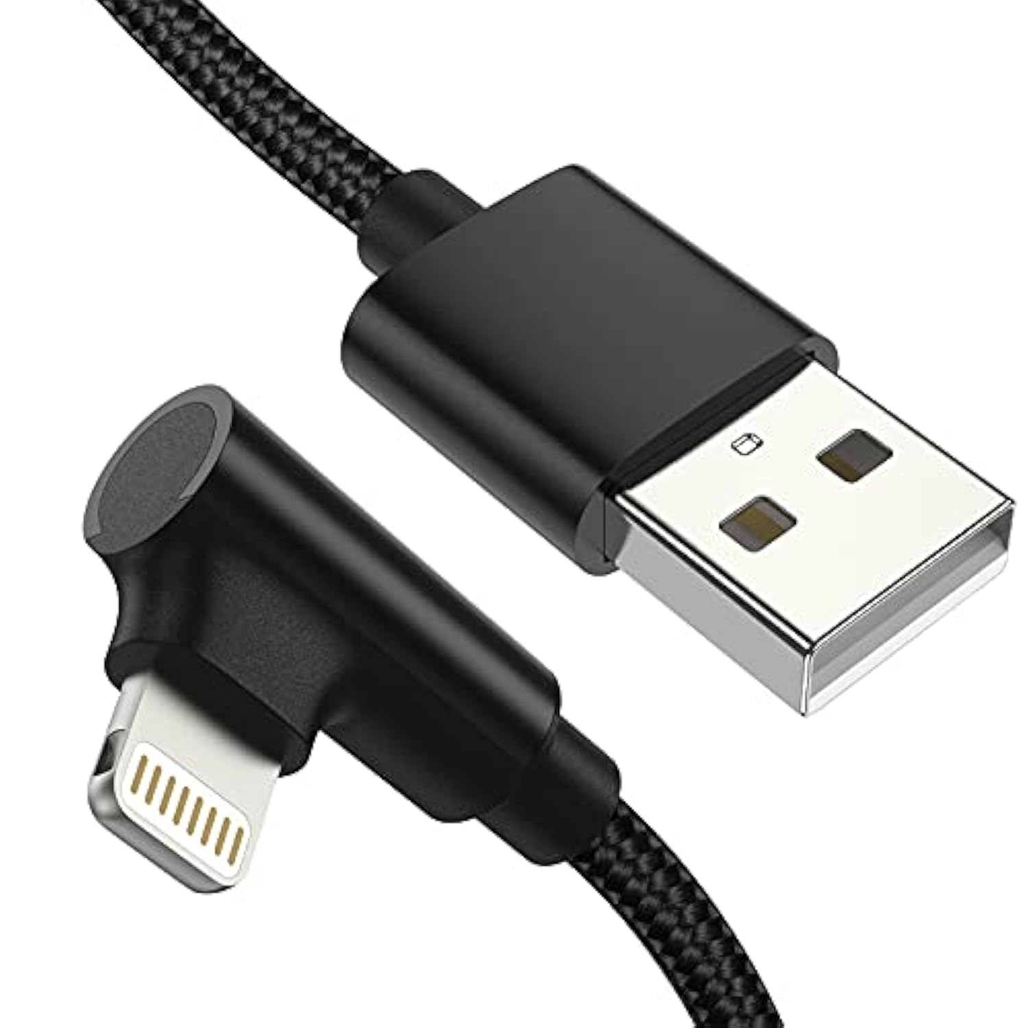 1Ft Right Angle Lightning Cable Short, 3 Pack Braided Fast Charging Usb To Iphone Charger Cord 90 Degree Compatible With Apple Iphone 13 12 11 Pro Max Xs Xr X 5 6 7 8 Plus Se, Ipad Air/Mini