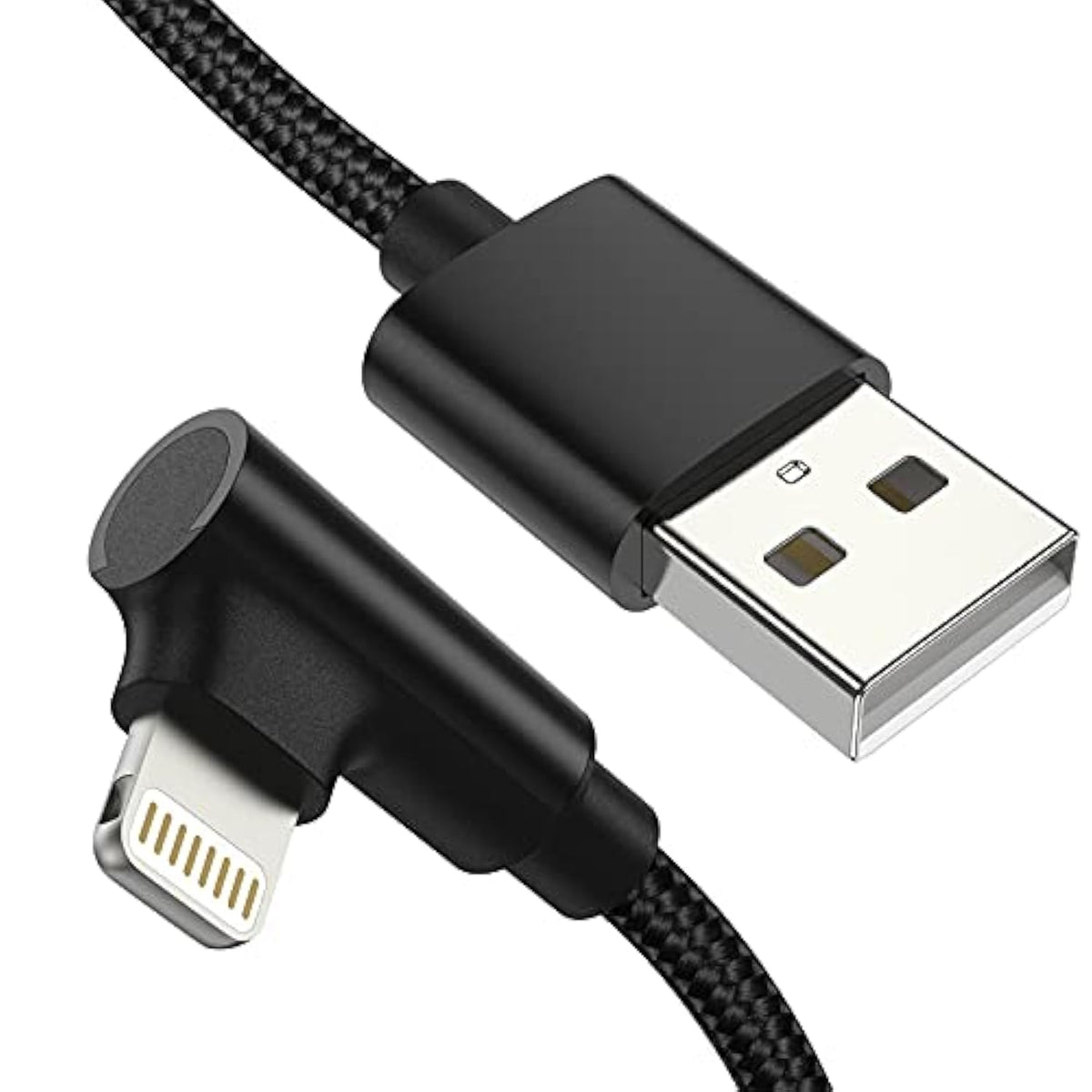 1Ft Right Angle Lightning Cable Short, 3 Pack Braided Fast Charging Usb To Iphone Charger Cord 90 Degree Compatible With Apple Iphone 13 12 11 Pro Max Xs Xr X 5 6 7 8 Plus Se, Ipad Air/Mini