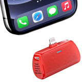 Keychain Portable Charger For Iphone, 2500Mah Mini Power Emergency Pod Ultra-Compact External Power Bank Battery Pack Keyring Charger For Iphone 14/13/12/11/X/8/7/6S/Se (Red)