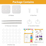 Balloon Column Stand Kit, Set Of 2, 6.6Ft Height Adjustable Column Kit, Metal Telescopic Pillar Balloon Stand, Birthday Party, Graduation, Wedding Christmas Decorations, White And Silver