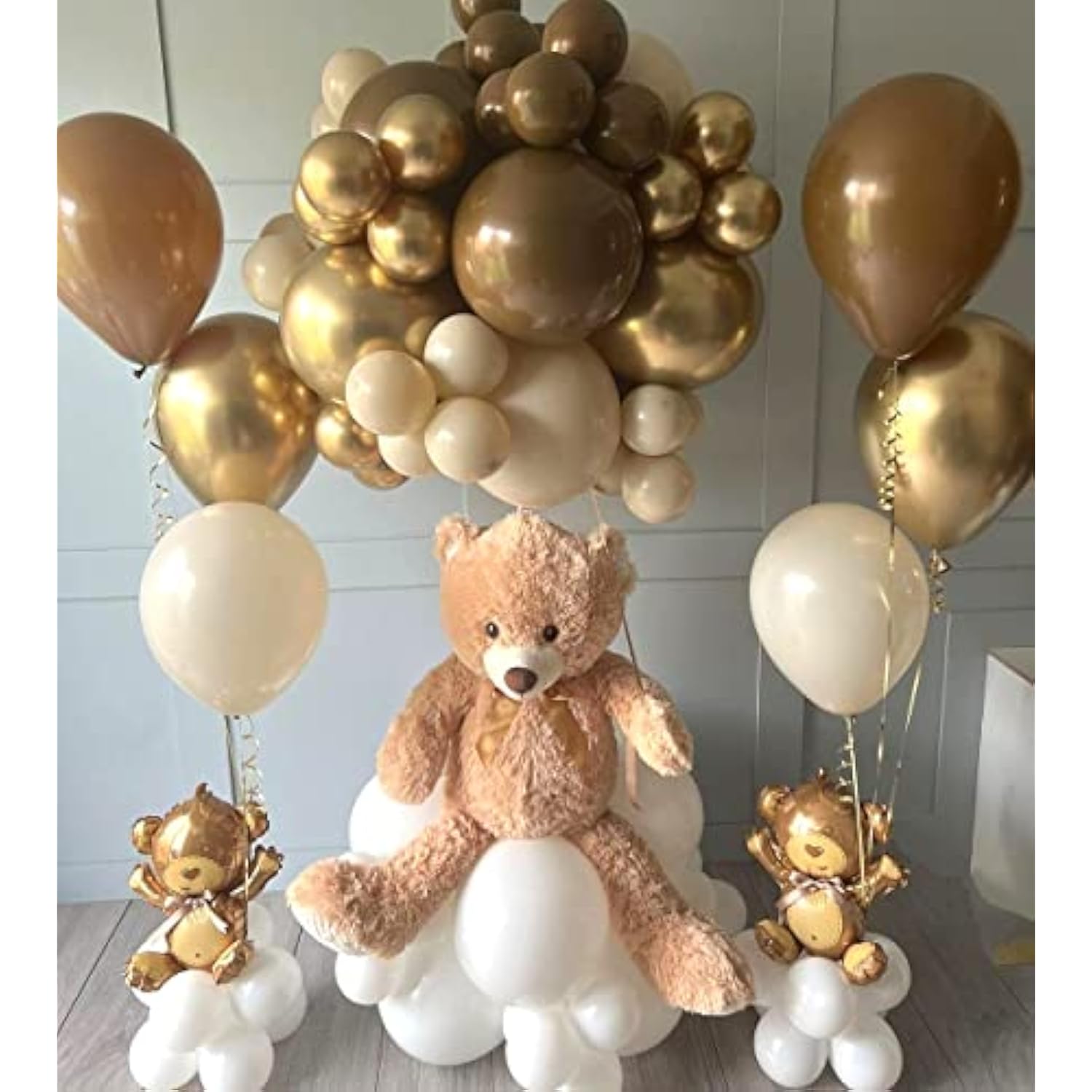 50pcs Brown Sand White Balloons 12 Inch Retro Apricot Gold Confetti Party Decorations