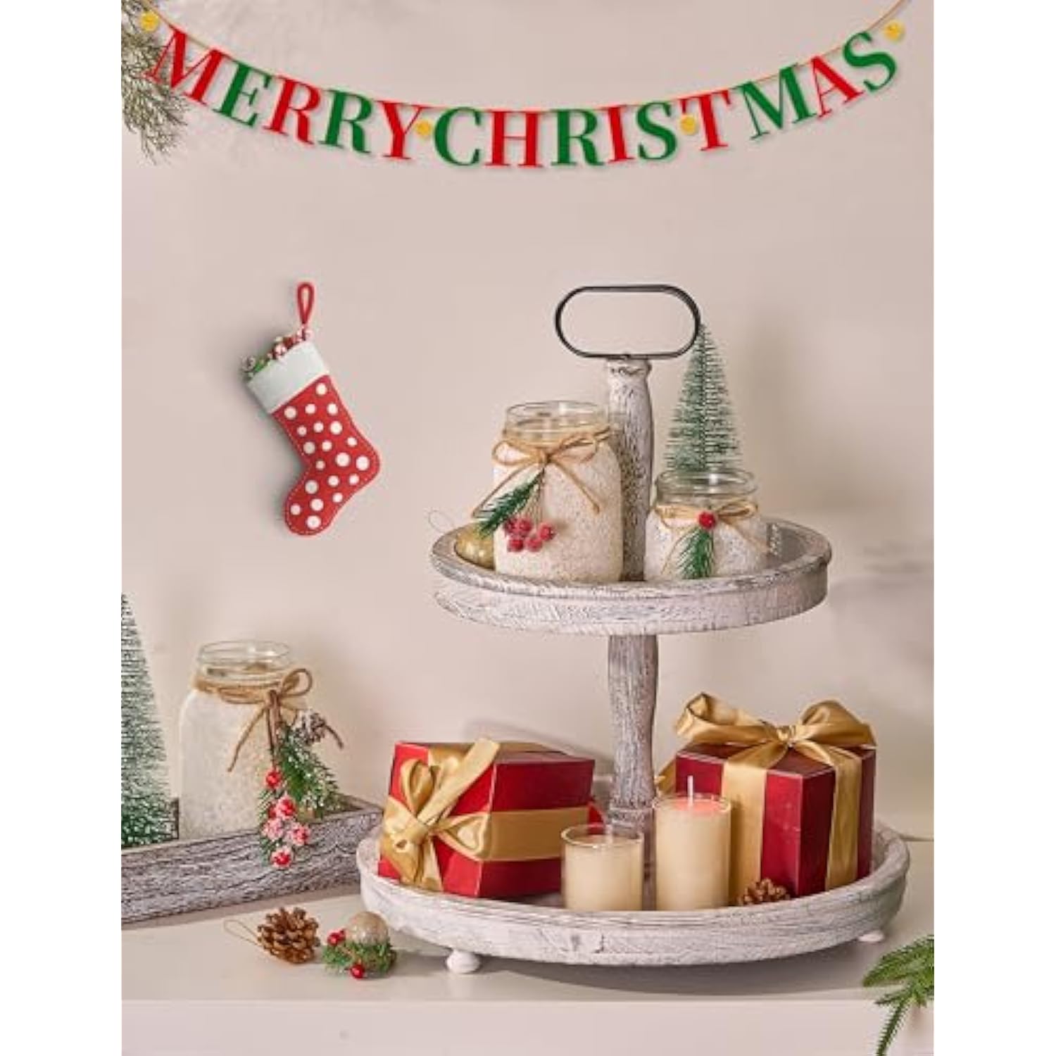 Christmas Centerpieces For Tables, Table Decor With Mason Jar, Flowers, Christmas Winter Table Decorations Centerpieces, Xmas Holiday Center Pieces For Tables, Kitchen, Room, Dining Decor