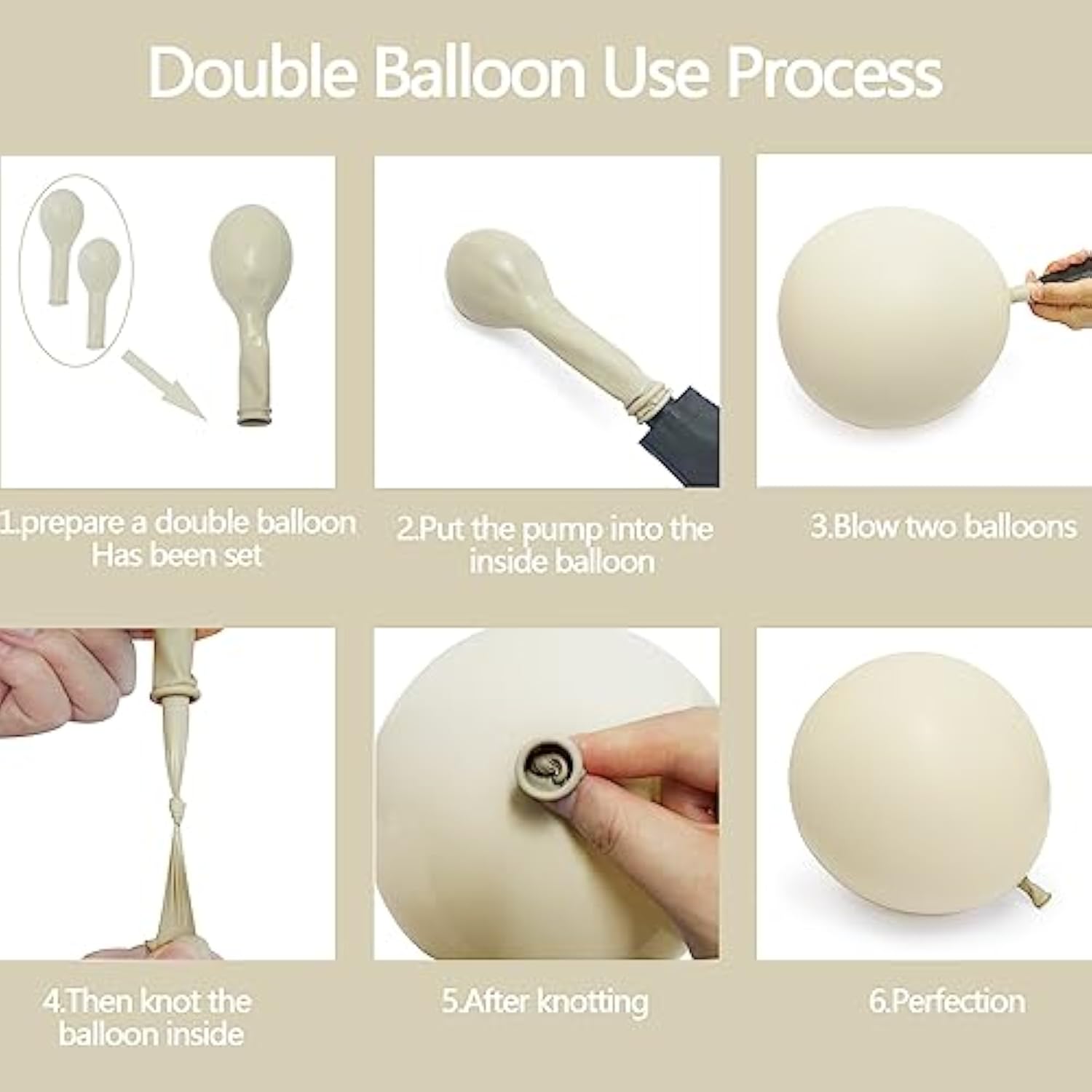 Double Stuffed White Sand Balloons Different Sizes 18In 12In 5In Light Grey Pastel Balloon Garland Kit Off White Balloon Arch For Birthday Baby Shower Bridal Wedding Neutral Boho Theme Party