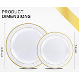 350 Piece Gold Dinnerware Set,100 Plastic Plates, 50 Cups,50 Pre Rolled Napkins With Plastic Silverware, Disposable Gold Dinnerware Set For 50 Guest