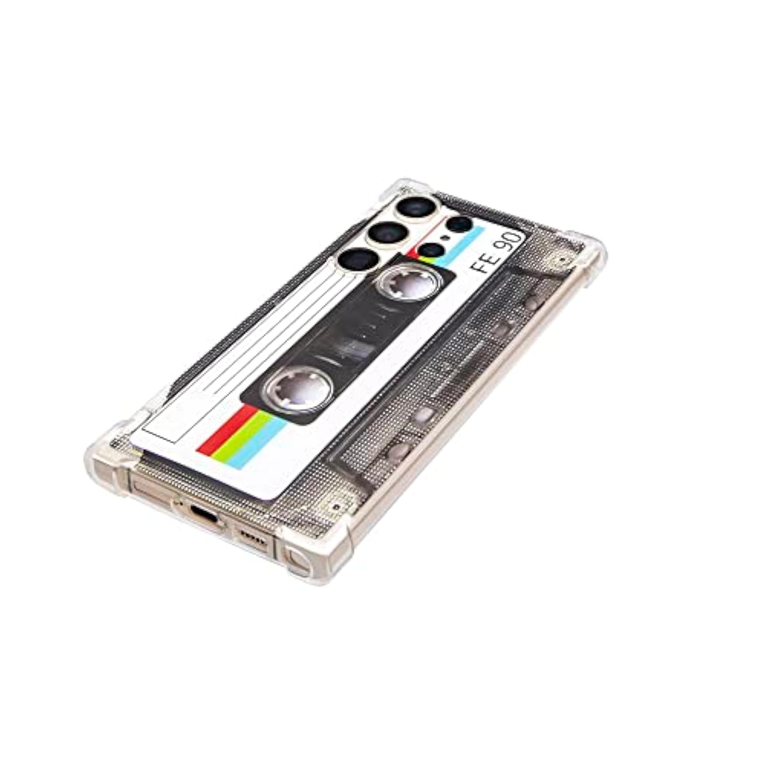 Case For Galaxy S23 Ultra With Reinforced Corners Tpu Soft Bumper Retro Cassette Tape Case Compatible With Samsung Galaxy S23Ultra