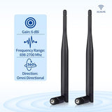 4G Lte Cellular 6Dbi Sma Male Antenna (2-Pack) Compatible With Spypoint Flex-S Dark Flex-Plus Flex-M G-36 Flex Dual-Sim Cell-Link Trail Camera Cellular Wireless Router Hotspot Security Camera
