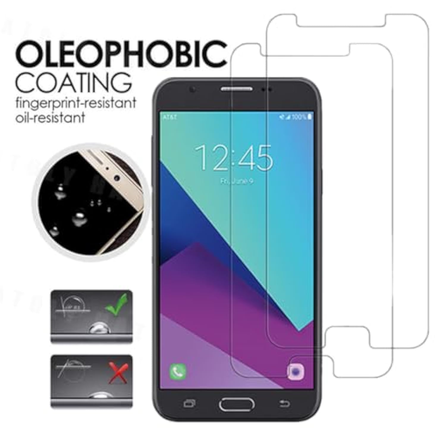 For Samsung Galaxy J7 (2017) 2-Pack 9H Hardness Tempered Glass Screen Protector
