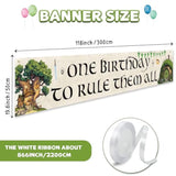 Large Medieval Fantasy Baby 1st Birthday Banner "One Birthday to Rule Them" Decor