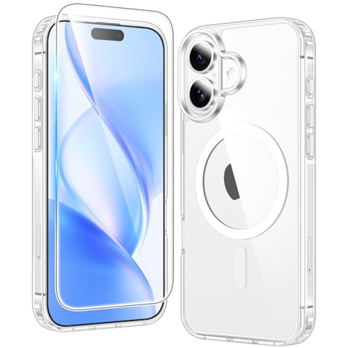 For Iphone 16 Case: Clear Magnetic Grade Drop Protection Anti Yellowing Slim Case - Rugged Shockproof Protective Transparent Cell Phone Cover(Clear)