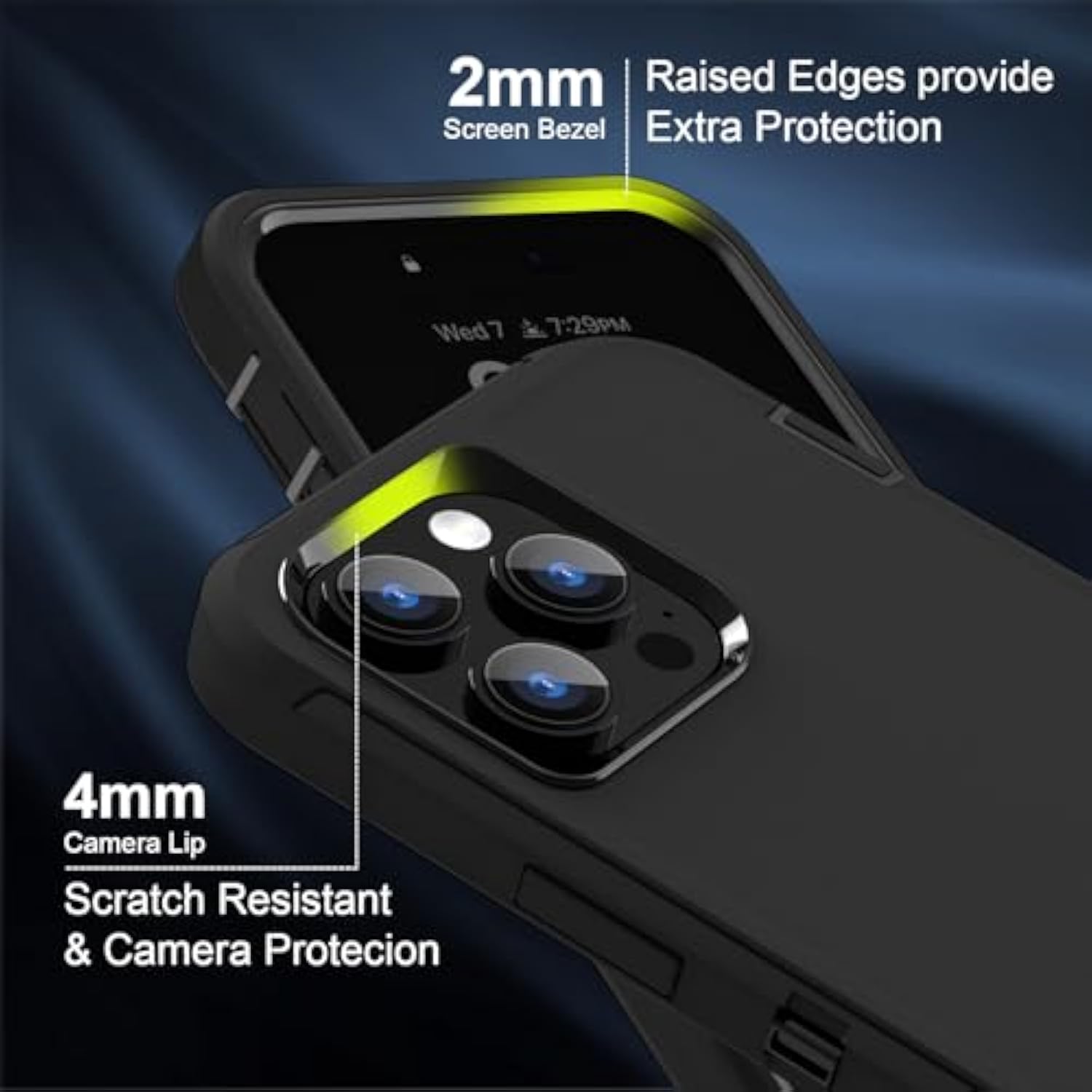For Iphone 13 Pro Max Case And 12 Pro Max Case, Full Body Protection Heavy Duty Shockproof Military Grade 3 In 1 Silicone Rubber With Hard Pc Rugged Durable Phone Cover 6.7 Inch (Black)