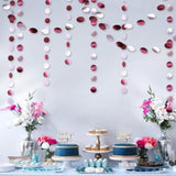 Pink Burgundy Circle Dots Garland Wedding Party Decoration Hanging Str