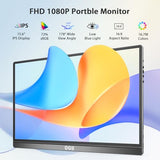 Portable Monitor, 15.6 Inch Fhd 1080P Usb C Hdmi Alloy Travel Screen For Laptop With W/Smart Cover & Built-In Speaker, Plug&Play Ultra Slim Portable Second Monitor For Laptop Pc Phone Mac