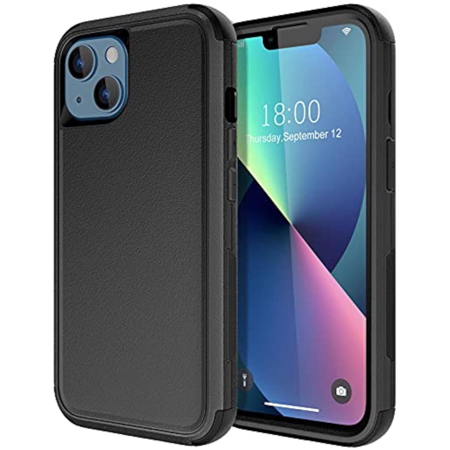 Heavy Duty Protection Phone Case Cover for Apple iPhone 13 - Black, Shockproof, Dropproof, Dust-Proof
