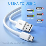 [2 Pack] 16.4Ft/5M Power Cable For Any Usb-C Enabled Security Cameras Or Devices(Phone,Switch Pro Controller,Etc), Usb A To Usb C Charging And Data Sync Cord