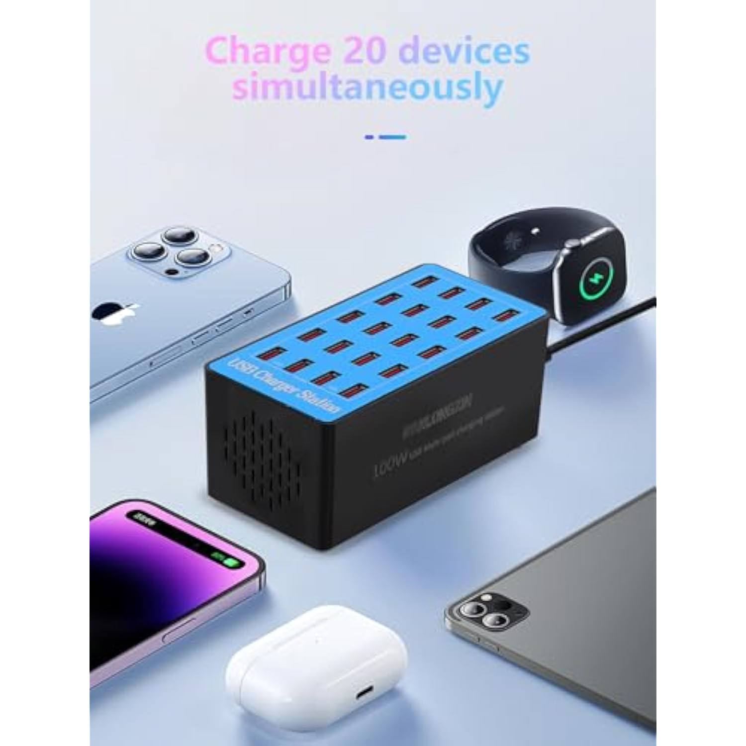 Charging Station, 100W20Port Usb Charging Station, Multiple Usb Charger Station, Charging Station For Multiple Devices, Multi Usb Charging Station, Chargers For Multiple Devices