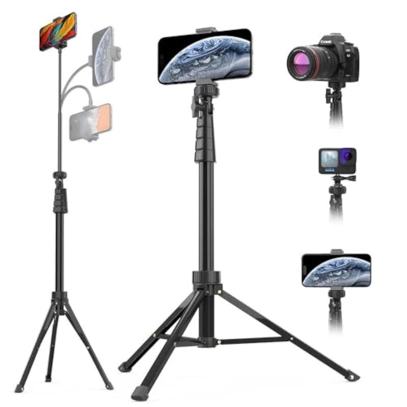 88’’ Flexible Phone Tripod With 14.95’’ Gooseneck, Remote And Phone Holder, Overhead Cell Phone Stand?Selfie Stick For Video Recording, Compatible With Iphone Android Phone, Camera
