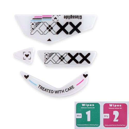 Rounded Curved Edges Ultra Strong Glass Mouse Feet Pads Skates Compatible For Logi G502 Rgb/Hero Wired Mouse (White)
