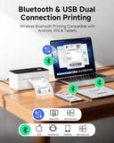 Bluetooth Thermal Label Printer 4X6, Compatible With Windows/Mac/Android/Ios, High-Speed 4X6 Label Printer For Usps, Ups, Ebay, Etsy, Shopify, Poshmark, Inkless Printing