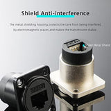 5Pcs Rj45 Shielded Panel Mount Connector, D-Type Rj45 Cat6A Socket, Female To